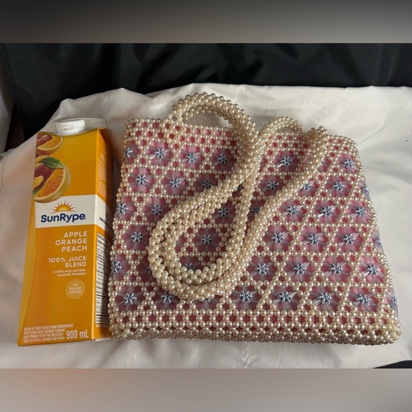 Handbags - Pinkish pearl beaded ladies bag